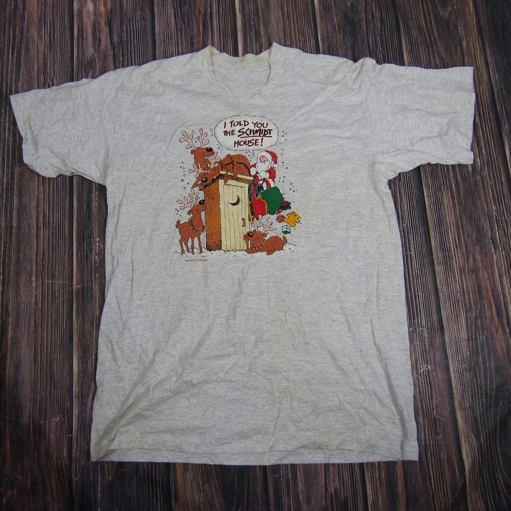 Vintage Santa Claus Shirt Mens Extra Large Gray Funny Graphic Christmas 90s Tee